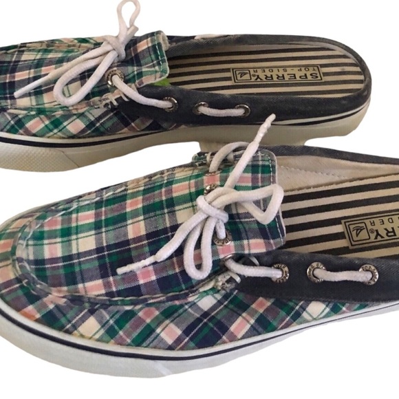 Last Call / To be donated Sperry Plaid Deck Shoes super cute! Size 7 - Picture 5 of 9
